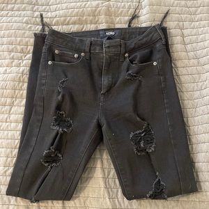 Aero High rise black skinny jeans